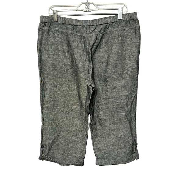New York & Company Linen Blend Cropped Pants Relaxed-Fit Pull-On Capris Medium - Picture 3 of 11